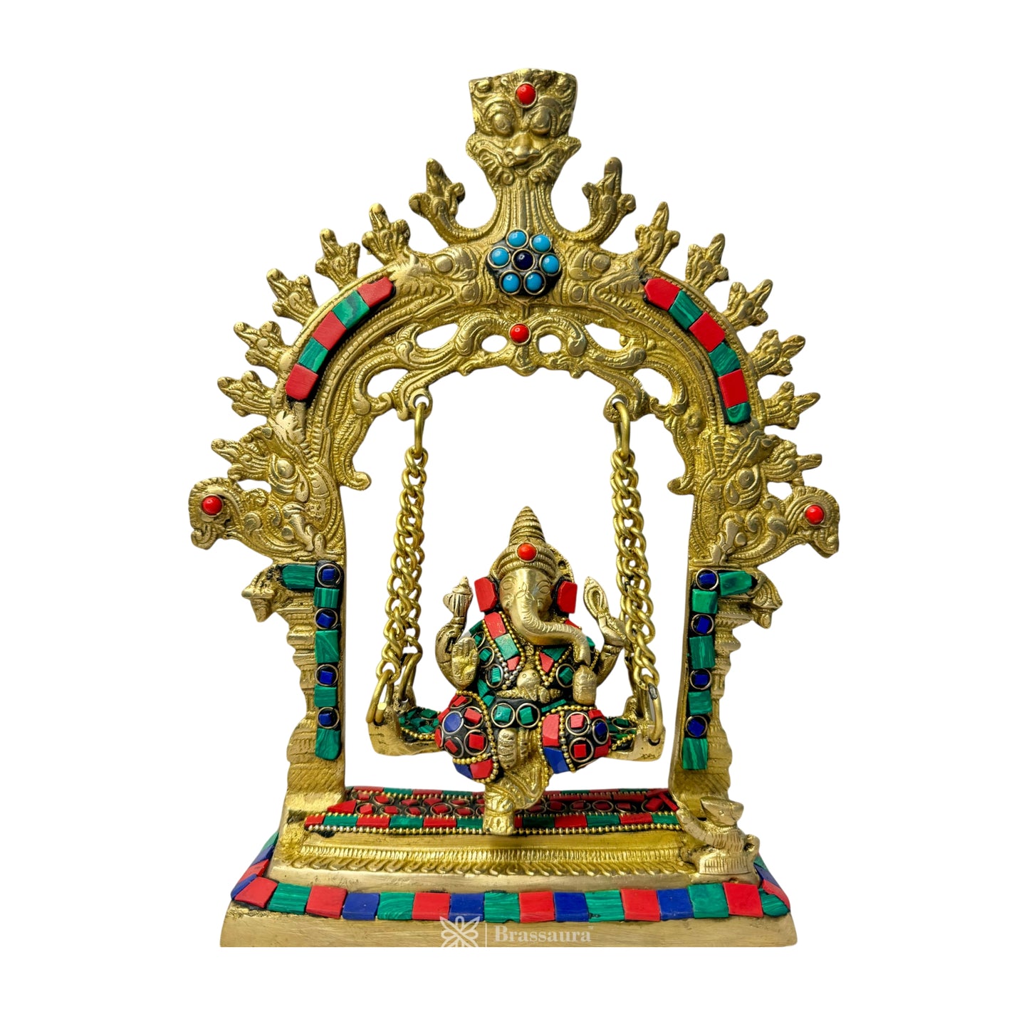 Brass Handwork Kirtimukha Ganesha Jhula Statue Height 28 Cm Weight 1.6 Kg