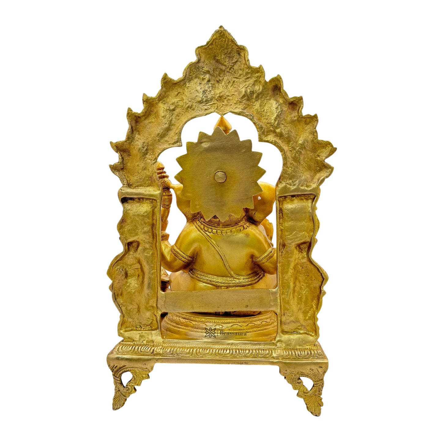 Brassaura™ Brass Ring Ganesha Murti – Height 19 inches & Weight 12.1 kgs | Large Ganpati Idol for Home & Pooja Room
