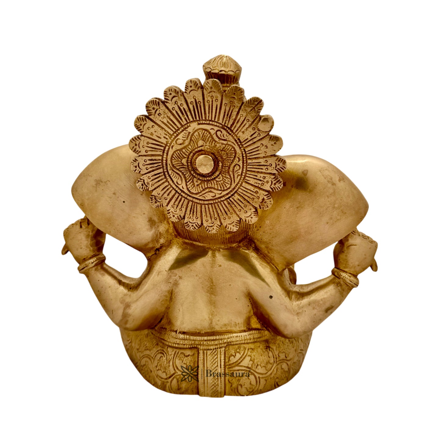 Brassaura™ Brass Ganesha Murti – Height 13 inches & Weight 5.20 kgs | Traditional Ganpati Idol for Home & Pooja Room