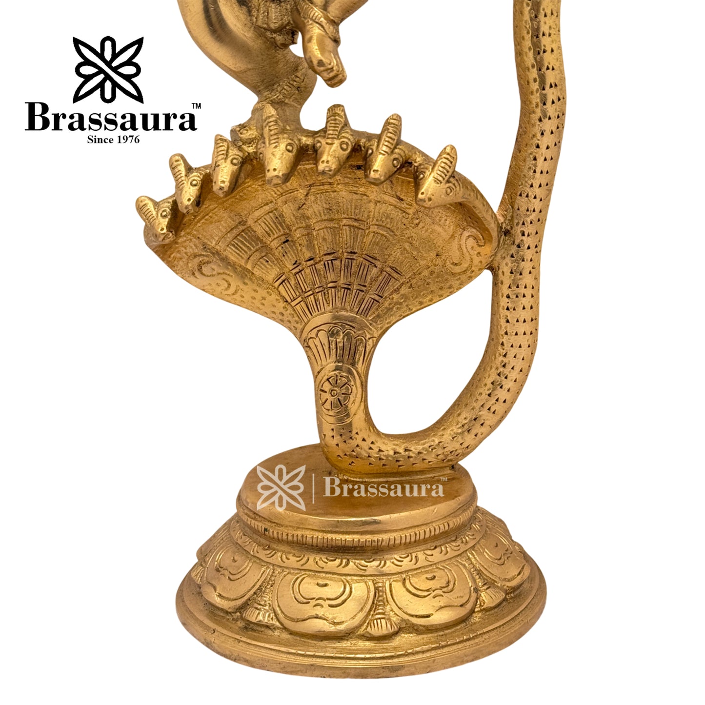 Brassaura™ Brass Dancing Ganesha Idol for Home and Decor | Weight 1.8 Kgs | Height 9.45 Inches