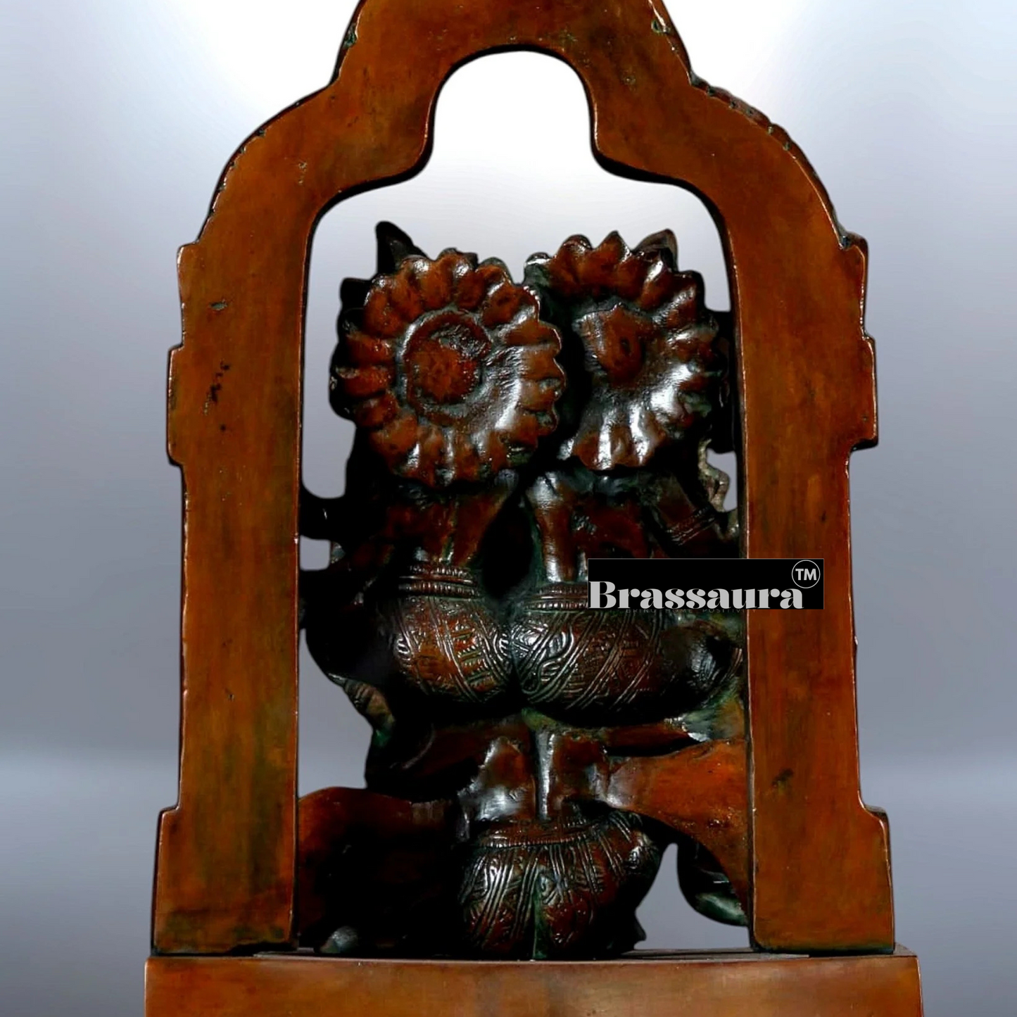 Brass Lord Vishnu with Goddess Lakshmi on Garuda – Antique Patina Finish, Height 12 Inches, Weight 5.5 Kgs