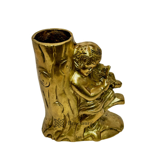 Brass Pen Holder Home and Decor Weight 0.6 Kg Height 14 cm