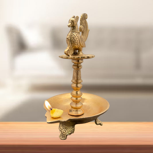 Brass Big Deepak for Home and Decor Weight 1.5 Kg Height 26 cm