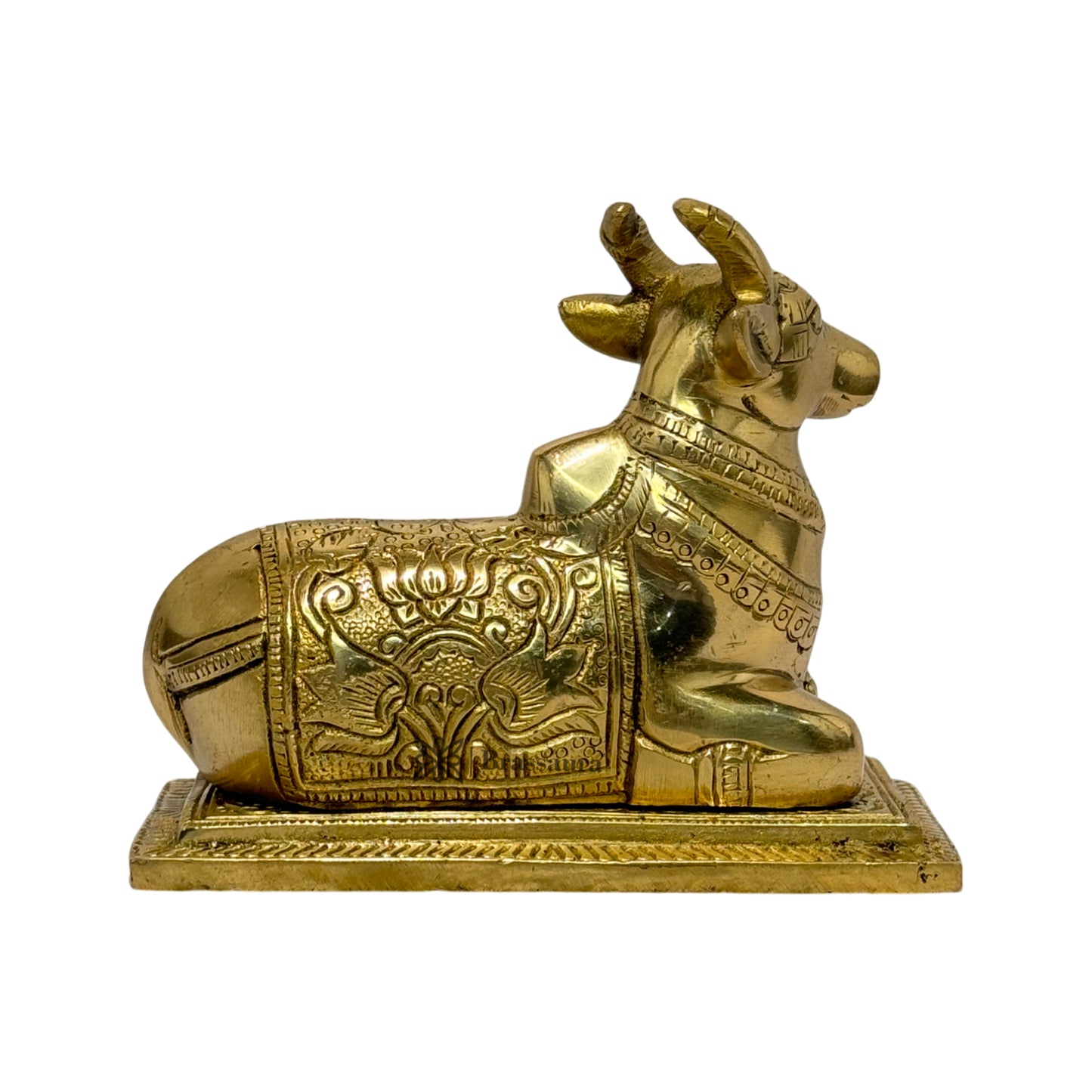 Brass Sitting Cow for Home and Decor Weight 1 Kg Height 14 cm