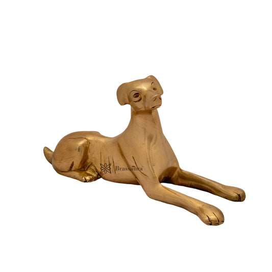Brass Dog Statue for Home and Decor Weight 1.1 Kg Height 15 cm