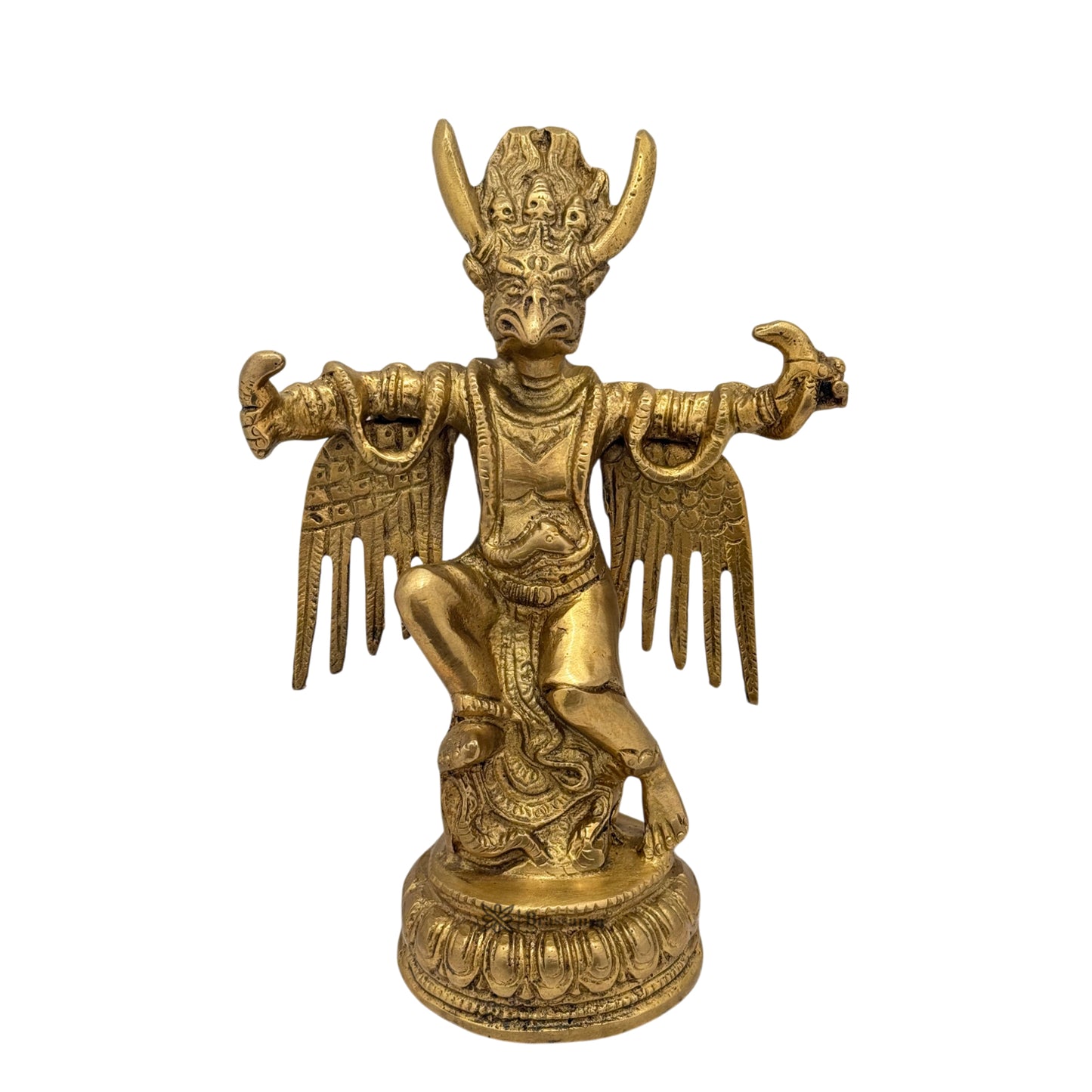 Brass Garuda Dev for Home and Decor Weight 1.4 Kg Height 10 cm