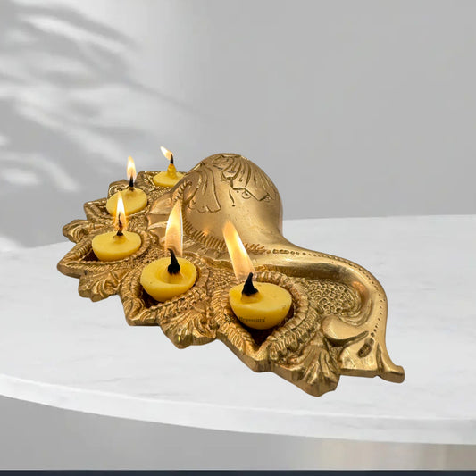 Brass Vishnu Diya Shank for Home and Decor Weight .8 Height 7 cm