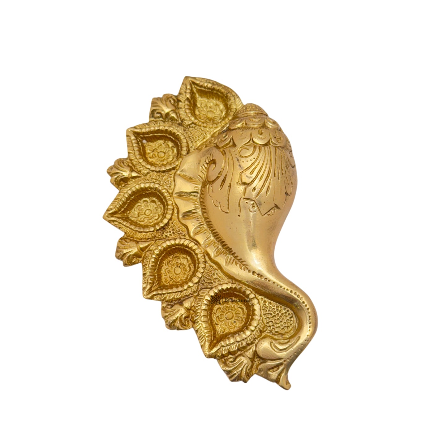 Brass Vishnu Diya Shank for Home and Decor Weight .8 Height 7 cm