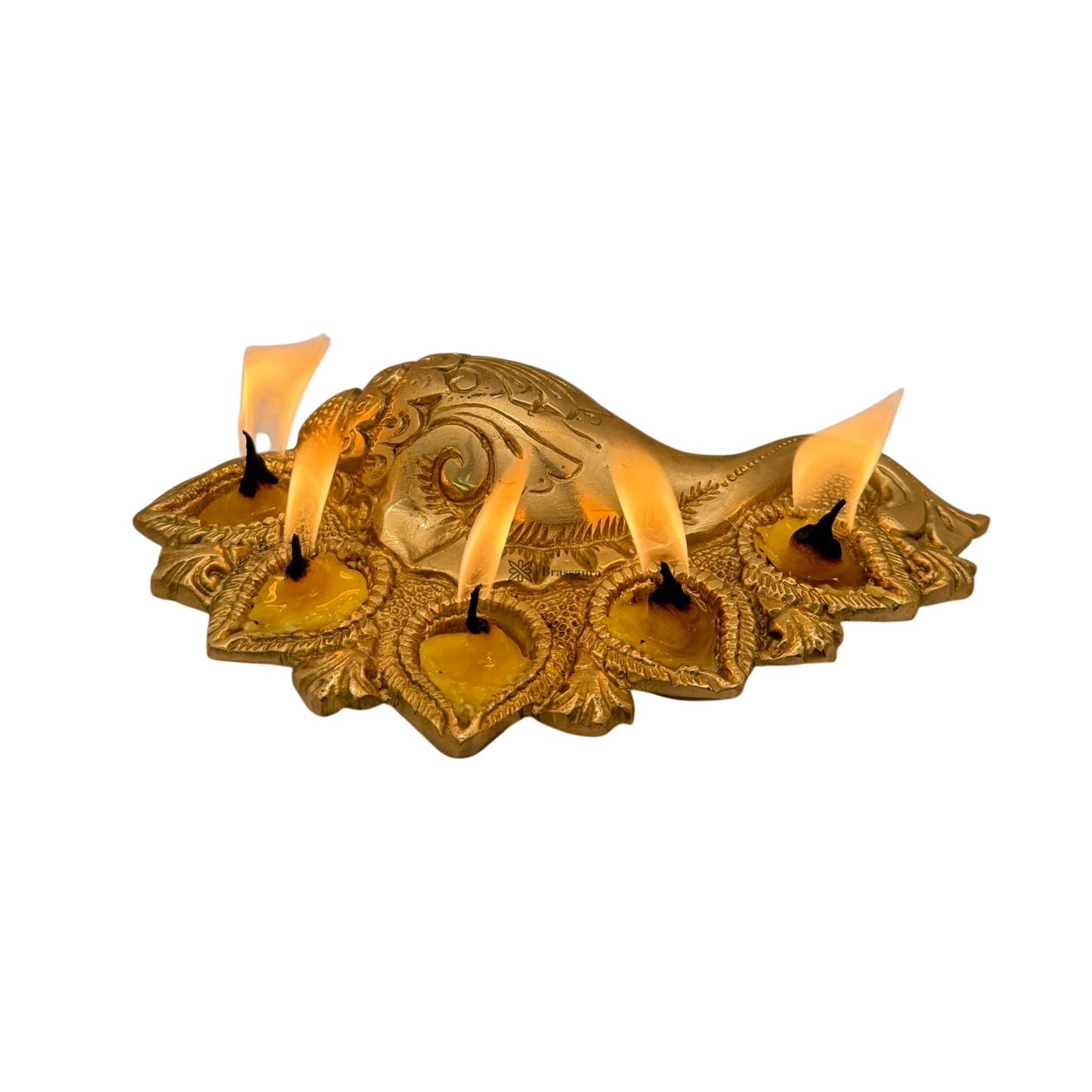 Brass Vishnu Diya Shank for Home and Decor Weight .8 Height 7 cm