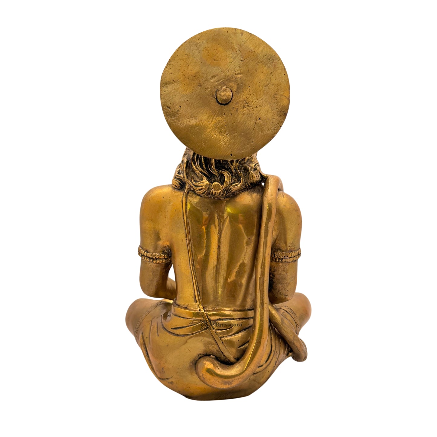 Brassaura® Pure Brass Hanuman Idol – Sankat Mochan, 12 Inches Height | Religious Décor