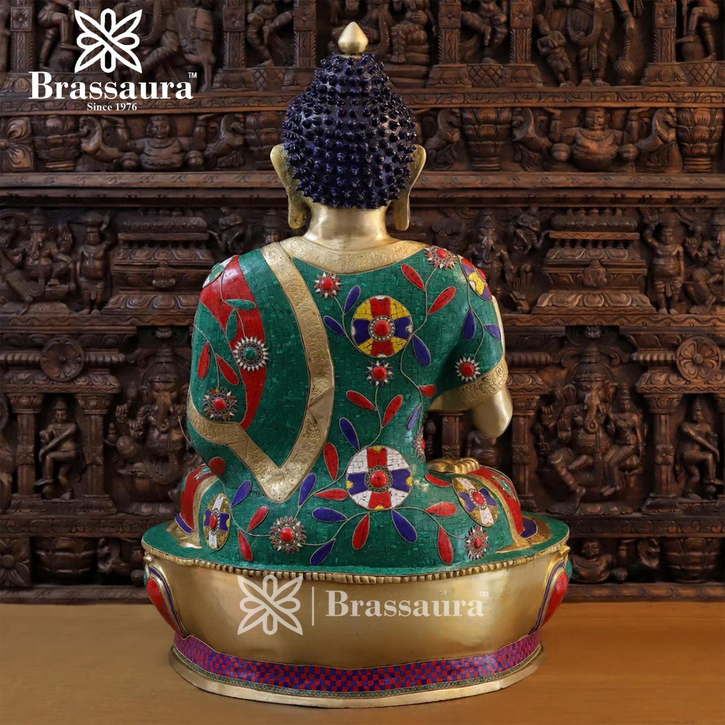 Brass Buddha For Home And Décor Weight 94.2 kg Height 45.5 Inch