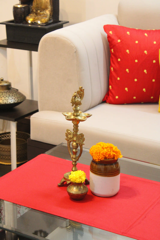 Brass Peacock Diya Statue for Good Luck Diwali Weight 1.2 Kg Height 11.8 inch