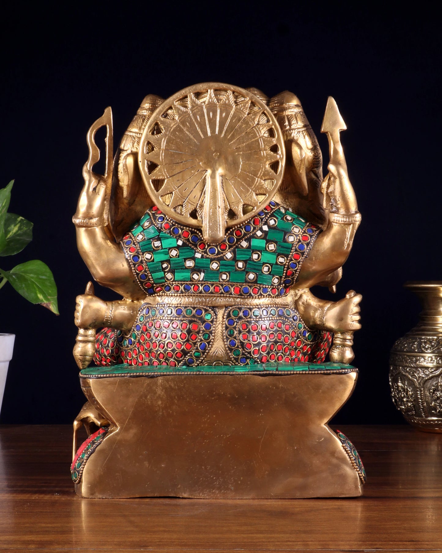 Brassaura™ Pure Brass Panchmukhi Ganesha Statue | Height 11 Inches & Weight 7.2 Kgs