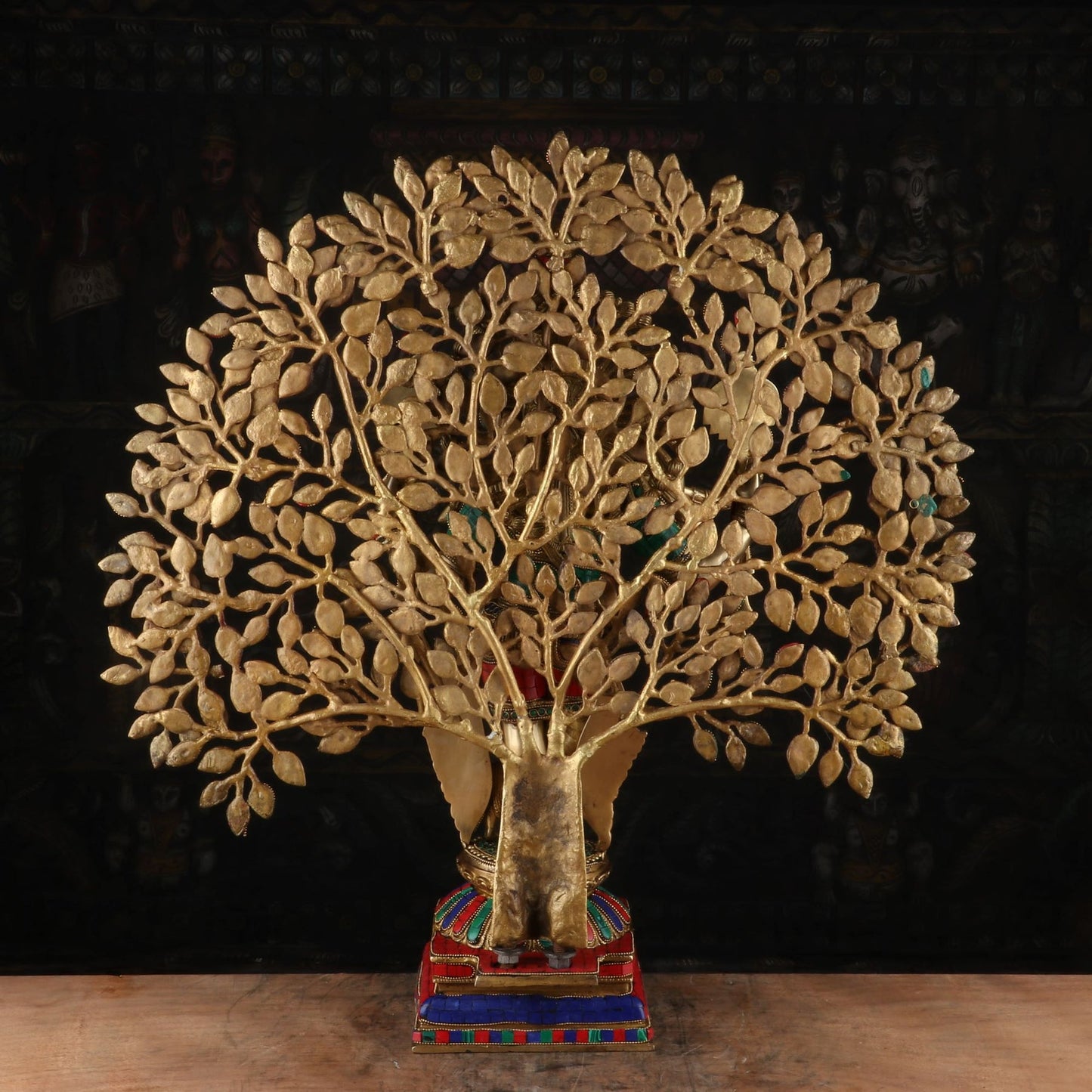Brass Standing Gem Stone Work Tree Krishna Weight 20 Kg And Height 28 Inch