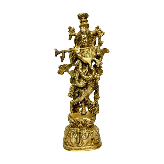 Brass Krishna Murti for Home and Decor Living Room Height 36 cm Weight 2.9 Kg
