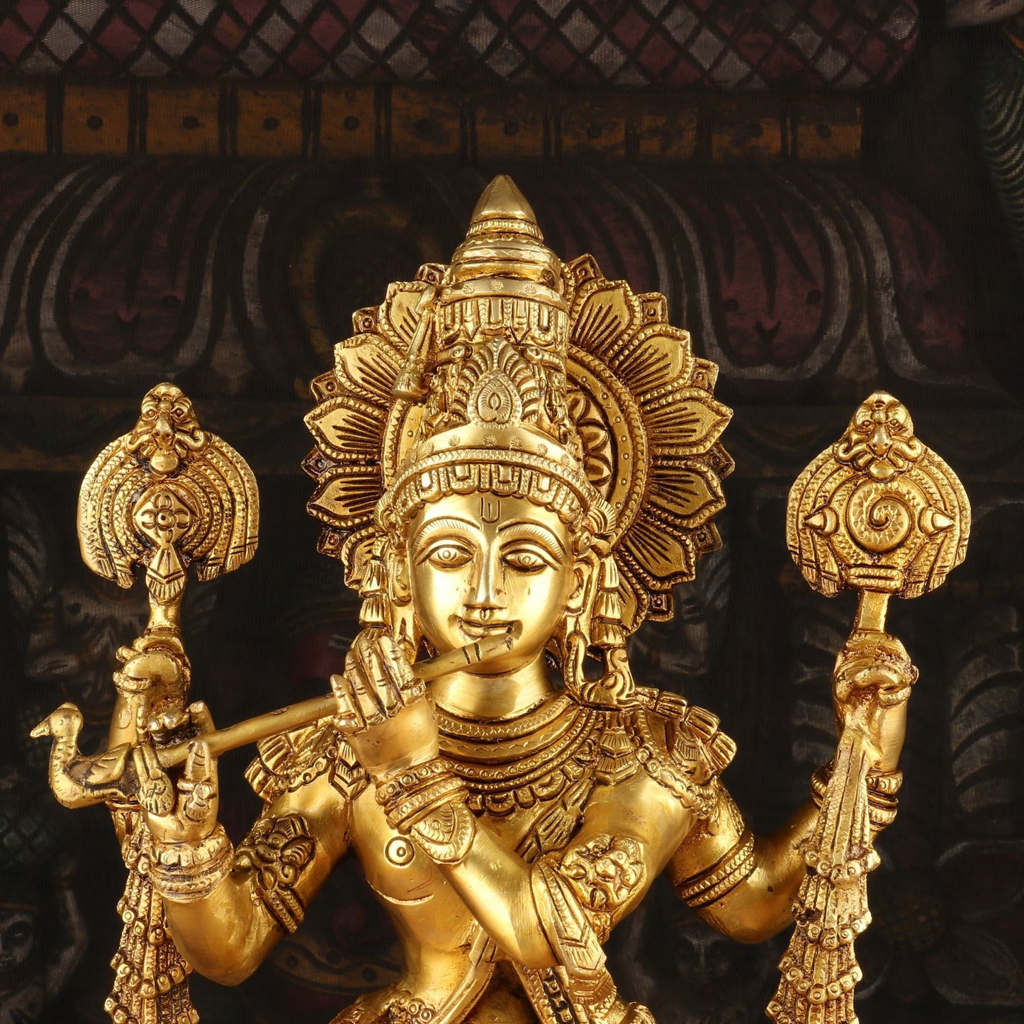 Brass Classic Krishna Weight 9.6 Kg And Height 20 Inch