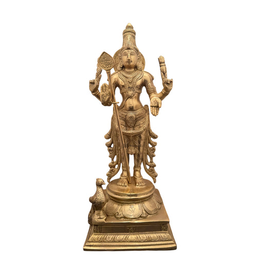 Brass Golden Kartik Murti for Home and Decor Show Piece Height 33 cm Weight 4.4 Kg