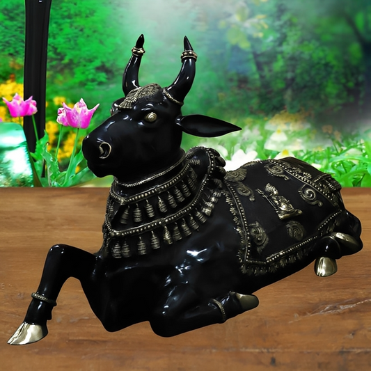 Brassaura® Pure Brass Nandi Statue | Pure Superfine Brass Handcrafted Murti | Brass Statue for Home Temple, Pooja Room | Height 44 Inches | Weight 150 Kgs
