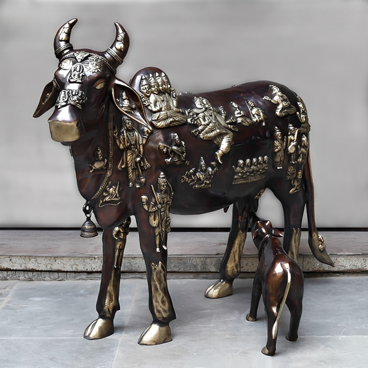Brassaura® Pure Brass Decorative Statue | Pure Superfine Brass Handcrafted Murti | Brass Statue for Home Temple, Pooja Room | Height 50 Inches | Weight 172.8 Kgs
