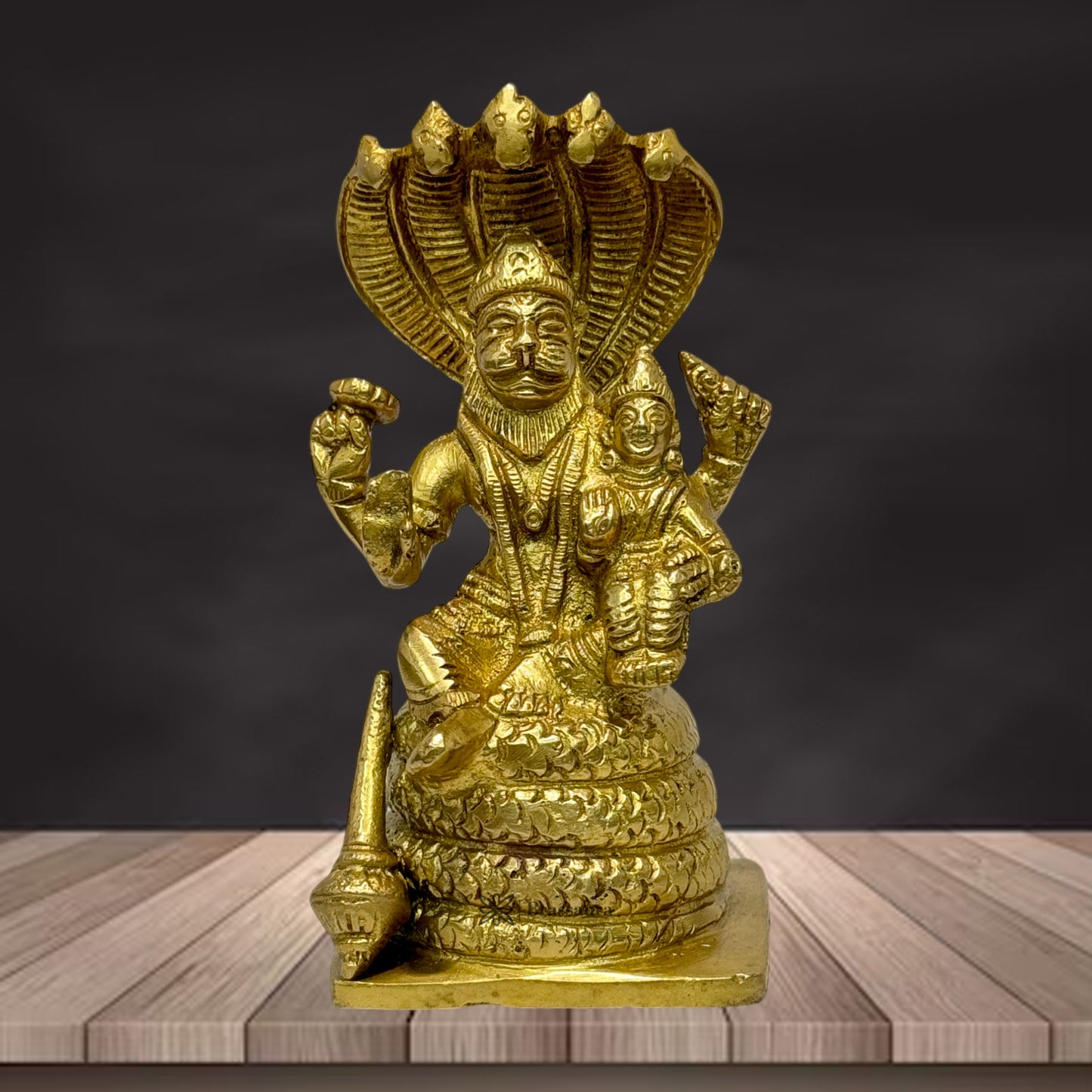 Brass Narasimha Murti for Home and Decor Height 15 cm and Weight .95 Kg