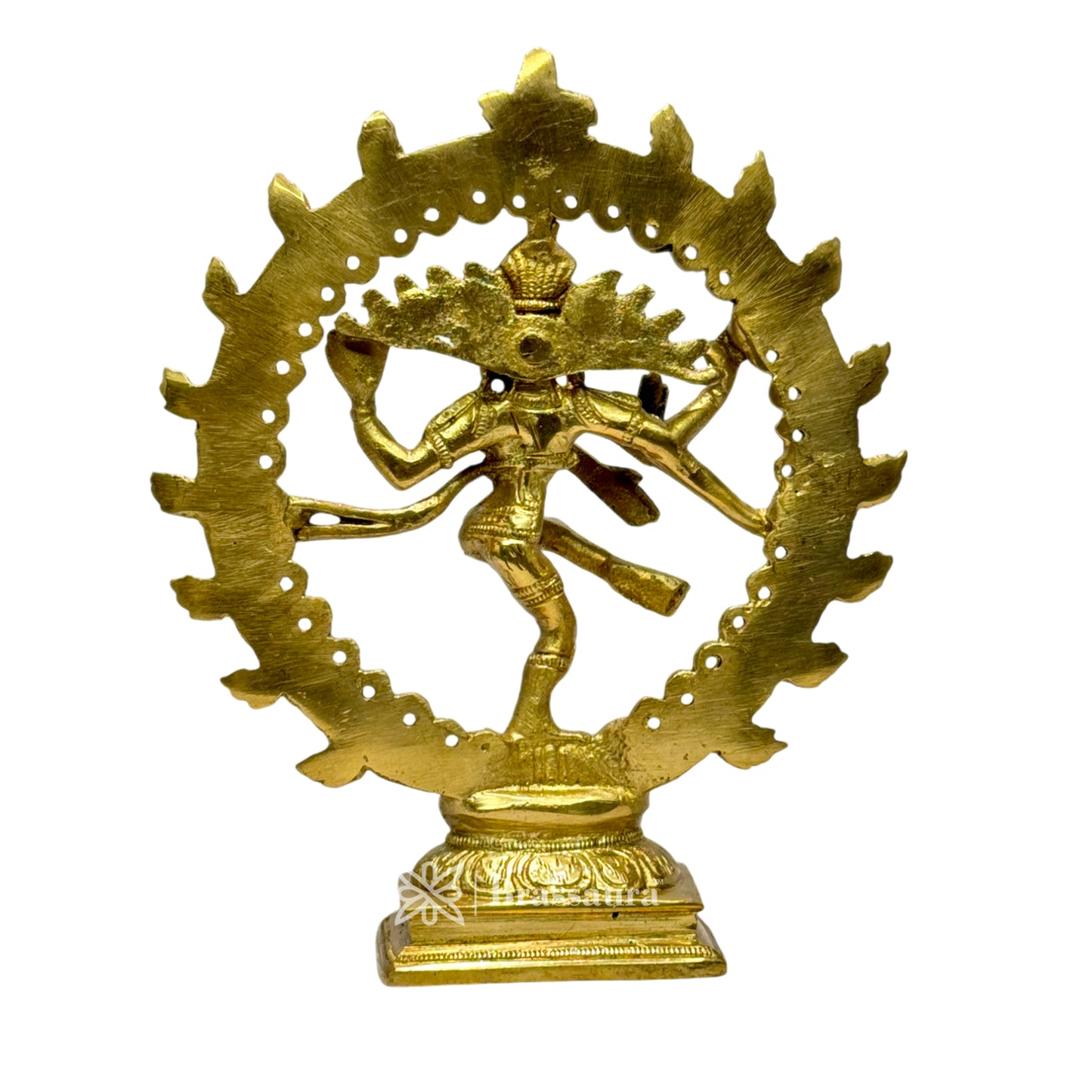Brass Golden Natraj God Idols for Home and Decor Weight 550 Grams Height 17 cm