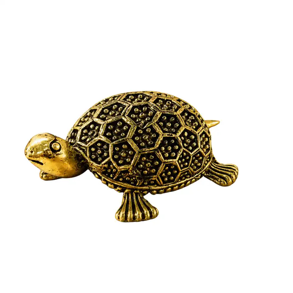 Brassaura® Turtle Decorative Idol with Antique Finish | Pure Superfine Brass Handcrafted Murti | Brass Statue for Home Temple, Pooja Room | Height Not Provided | Weight 0.030 gm