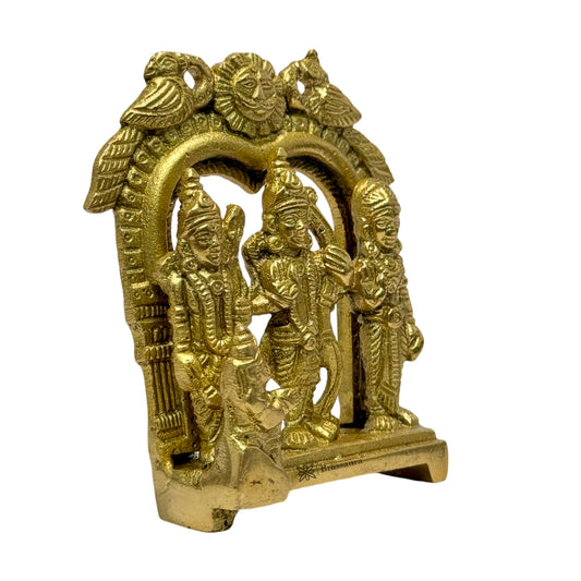 Brassaura™ Brass Ram Darbar Idol – Height 5 Inches & Weight 0.27 Kgs | Auspicious Home Temple Sculpture