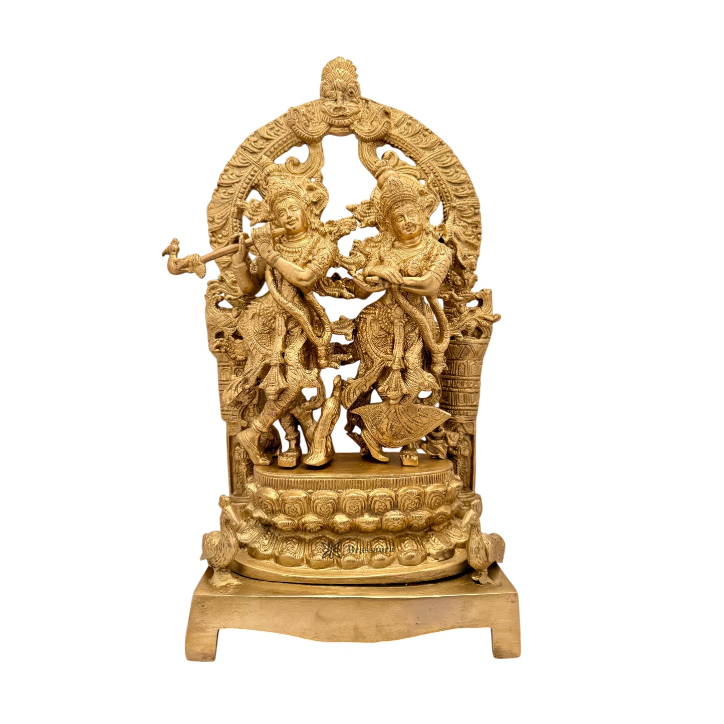 Brass Big Radha Krishna Murti Quality Kanhaiya with Flute for Home Office Decor Weight 9.7 Kg Height 13 cm