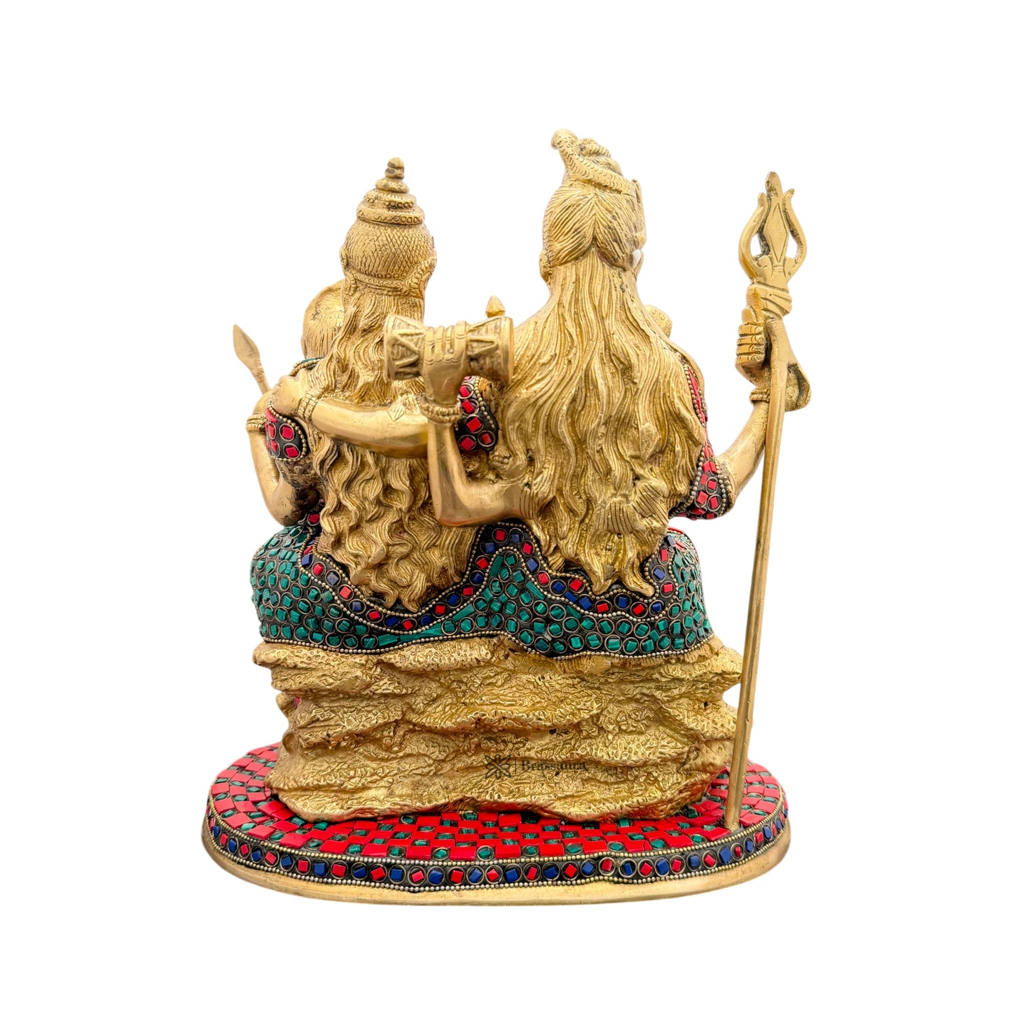 Brass Gem Stone Work Shiva Parivar Murti for Home and Decor Height 33 cm Weight 10 Kg