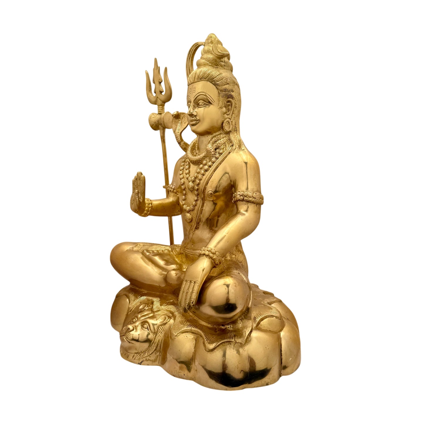 Brassaura™ Premium Brass Lord Shiva Idol – Height 19.2 Inches & Weight 12 Kgs | Spiritual Use