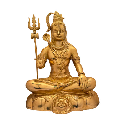 Brassaura™ Premium Brass Lord Shiva Idol – Height 19.2 Inches & Weight 12 Kgs | Spiritual Use