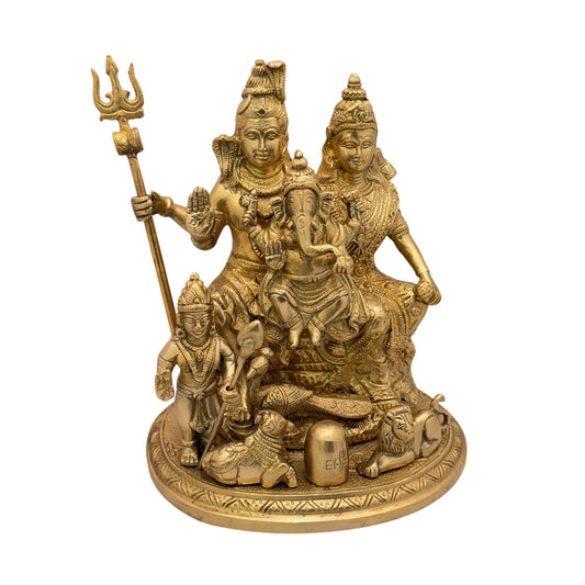 Brass Golden Shiv parivaar Murti for Home and Decor Height 30 cm Weight 5 Kg