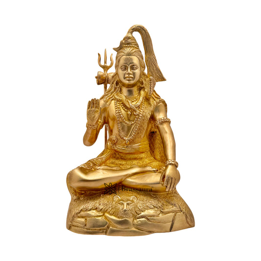 Brass Big Size Shiva Murti for Home and Decor Height 34 cm Weight 6.380 Kg