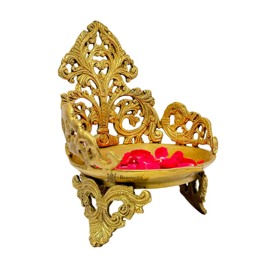 Brass Umi Urli Diya Statue for Home and Decor Height 25 cm Weight 2 Kg