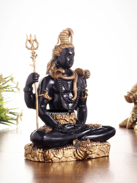 Brassaura™ Brass Shiva Idol – Height 6 Inches & Weight 2.5 Kgs | Hindu God Statue