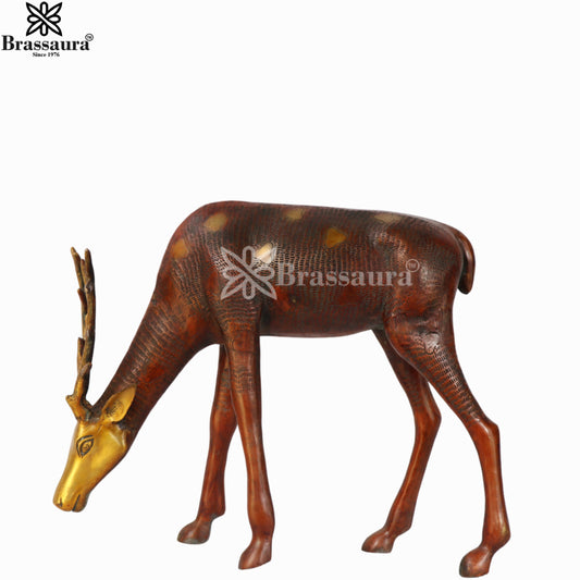 Brass Deer For Home Décor And Gift Items Weight 11.5 kg Height 16 Inch