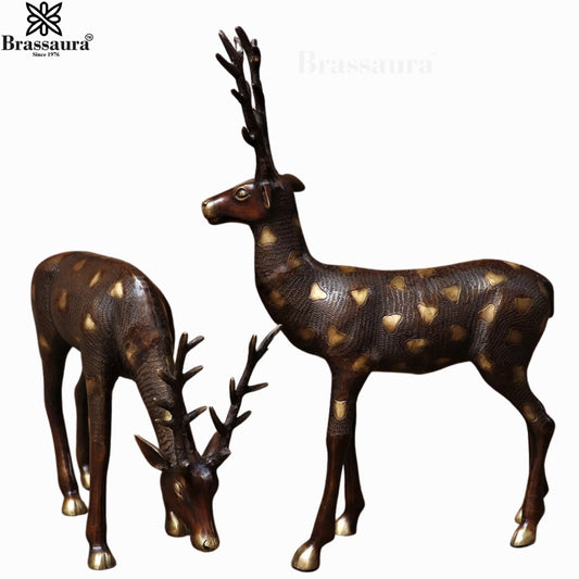 Brass Deer For Home Décor And Gift Items Weight 23.5 kg Height 28 Inch