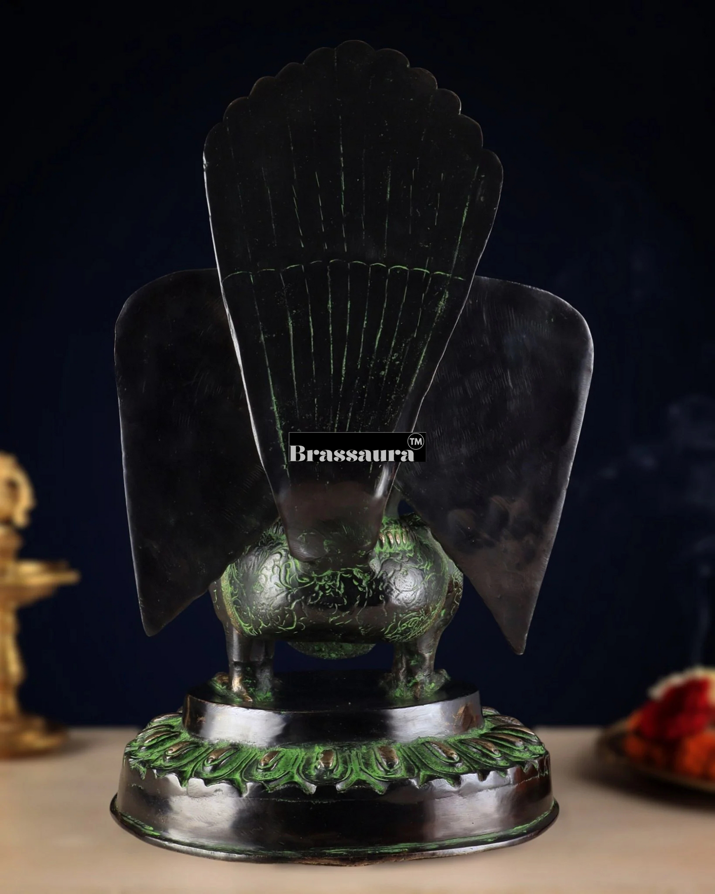 Black & Green Antique Brass Idol – Height 17 Inches, Weight 12.7 Kgs