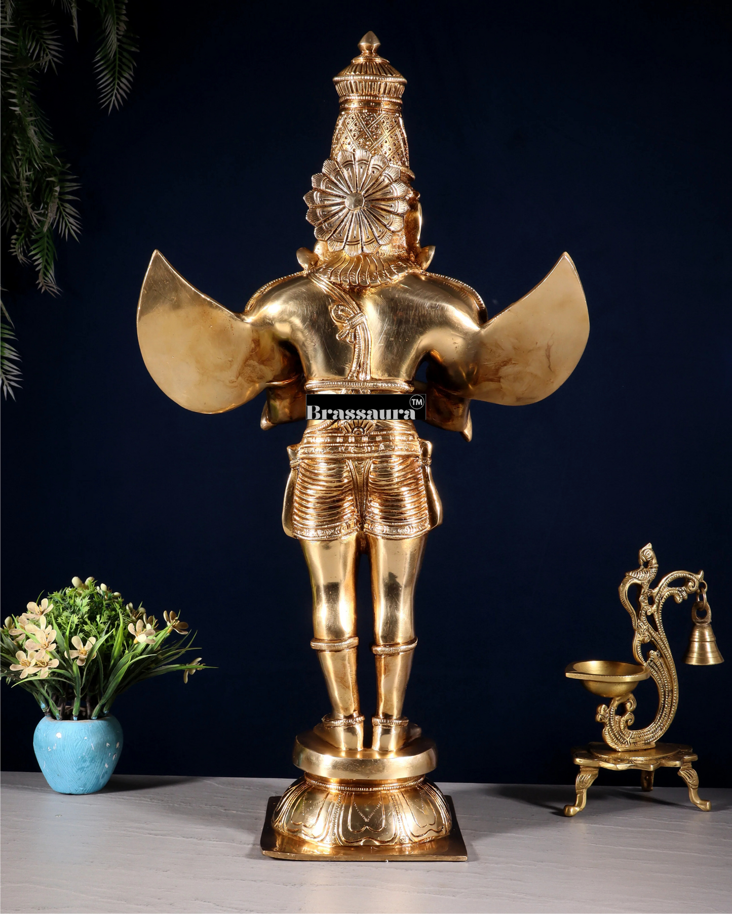 Handcrafted Brass Idol in Glossy Golden Finish – Height 22 Inches, Weight 10 Kgs