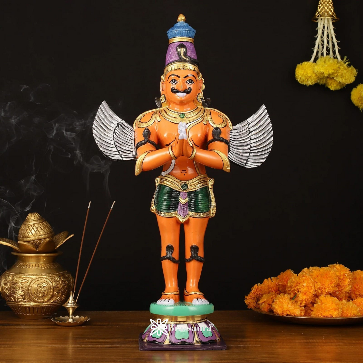 Handcrafted Superfine Brass Garuda Statue – Height 22 Inches, Weight 12 Kgs