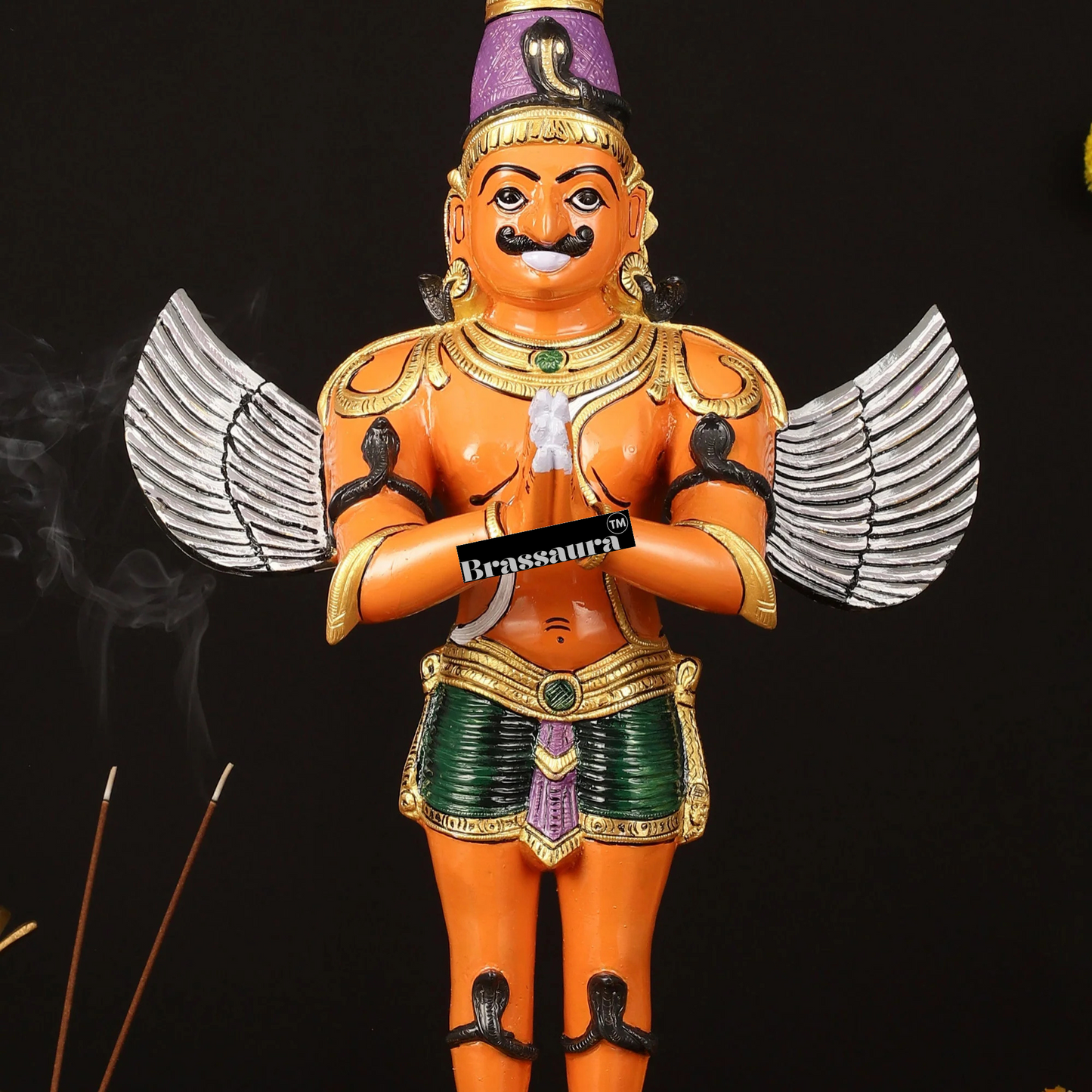 Handcrafted Superfine Brass Garuda Statue – Height 22 Inches, Weight 12 Kgs
