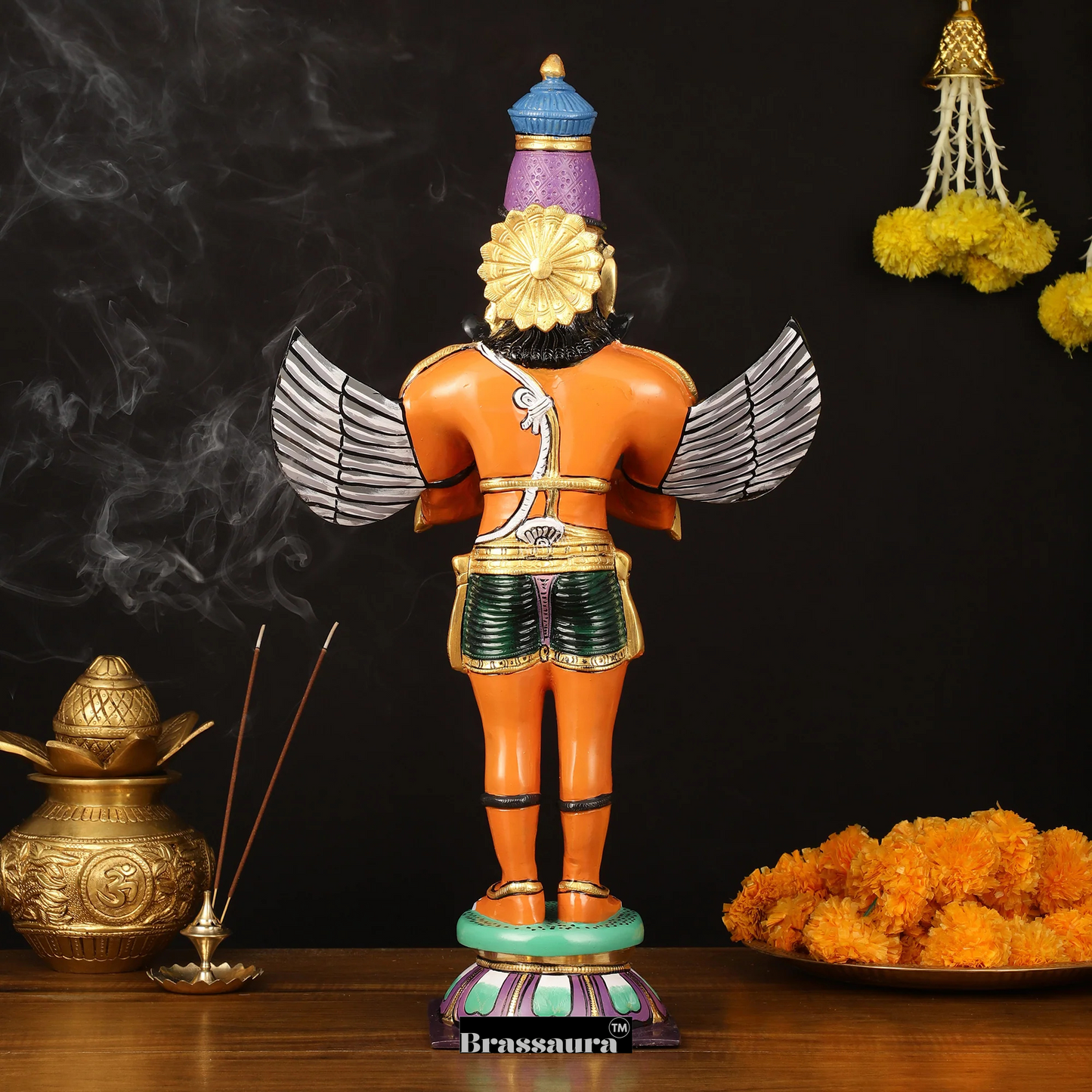 Handcrafted Superfine Brass Garuda Statue – Height 22 Inches, Weight 12 Kgs