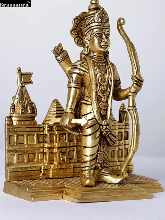 Brassaura™ Brass Ram Statue – Height 18 cm (7.09 Inches) | Weight 1.95 Kgs