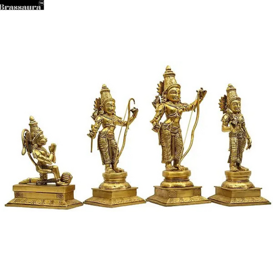 Brassaura™ Brass Ram Darbar Idol – Height 23 Inches & Weight 34 Kgs | Exquisite Handcrafted Sculpture for Temple Use