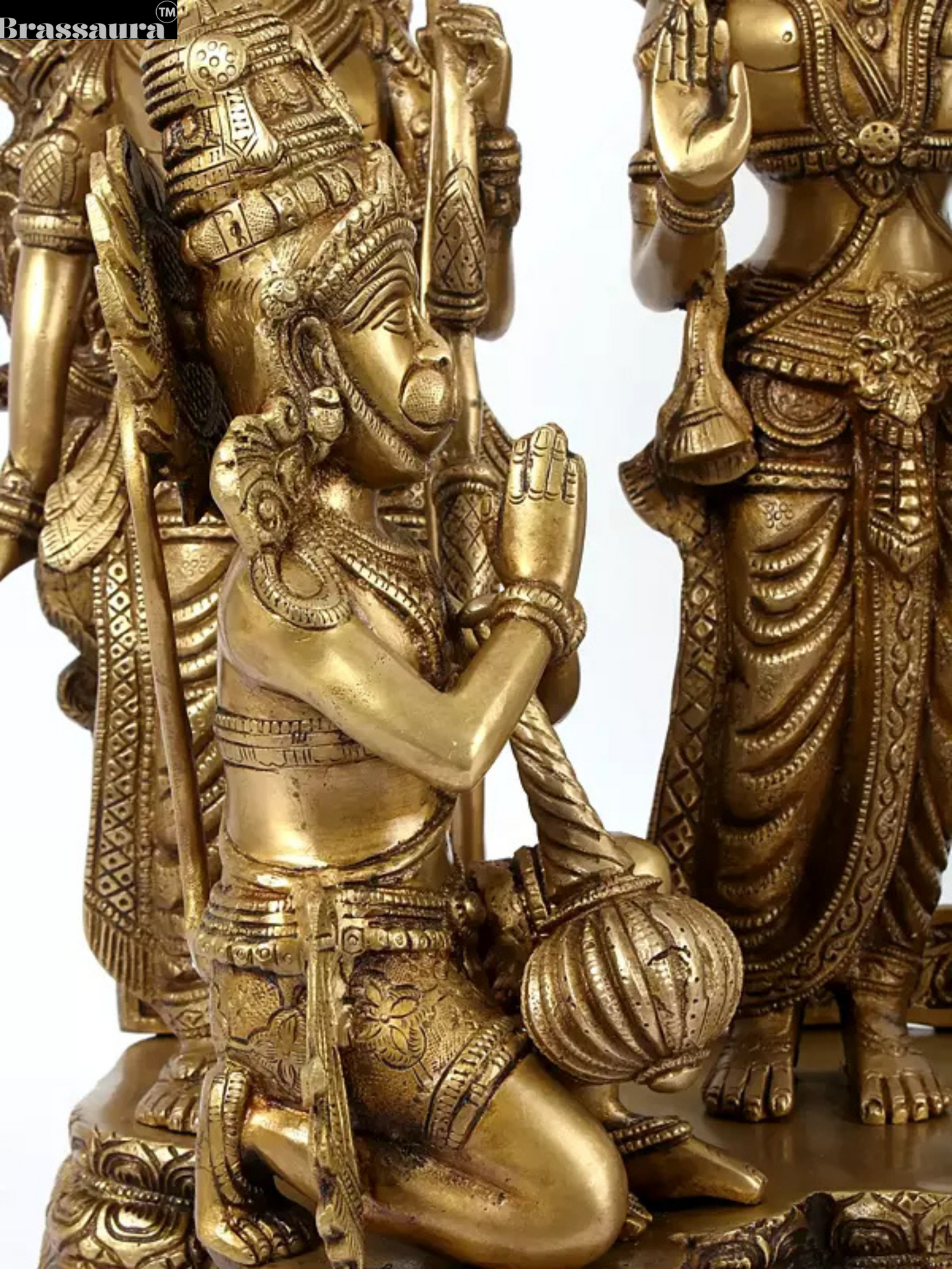 Brassaura™ 25" Ayodhya Rama Darbar Brass Statue | Height 25.59 Inches | Weight 35 Kg | Handmade Brass Idol