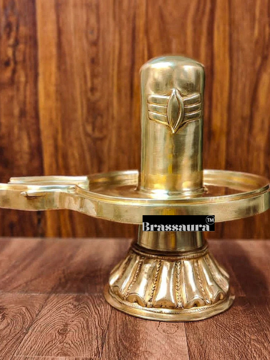 Brassaura™ Superfine Brass Shiva Ling with Snake | Height 22 Inches | Weight 22.3 Kgs | Spiritual Home Decor