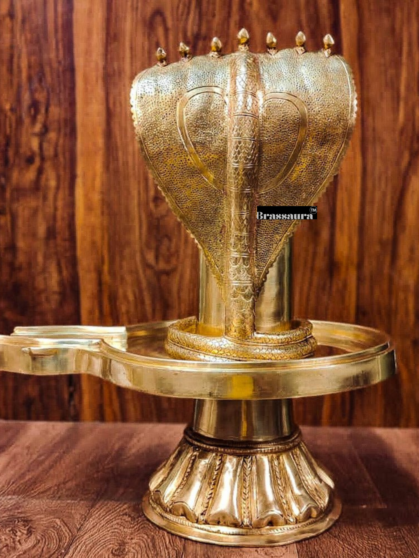 Brassaura™ Superfine Brass Shiva Ling with Snake | Height 22 Inches | Weight 22.3 Kgs | Spiritual Home Decor