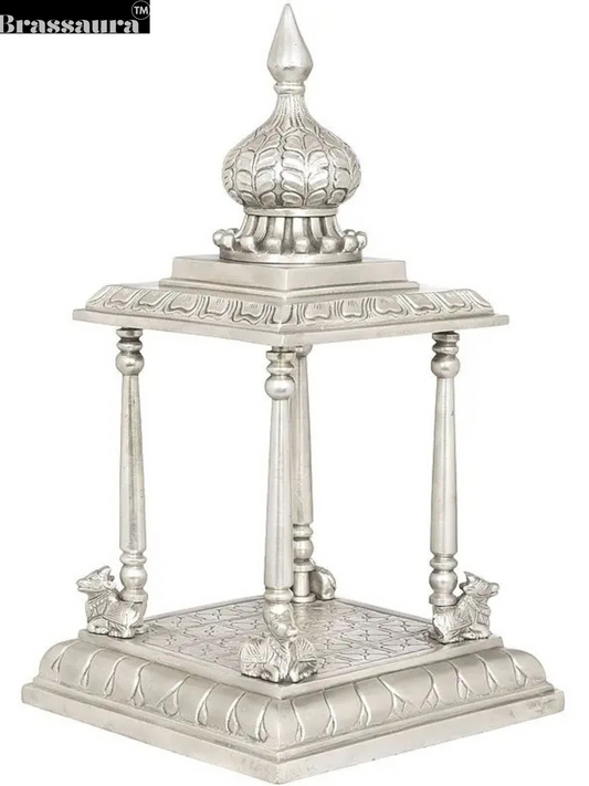 Brassaura™ Handcrafted Brass Temple Statue – Height 13.5 Inches & Weight 3.9 Kgs | Traditional Devotional