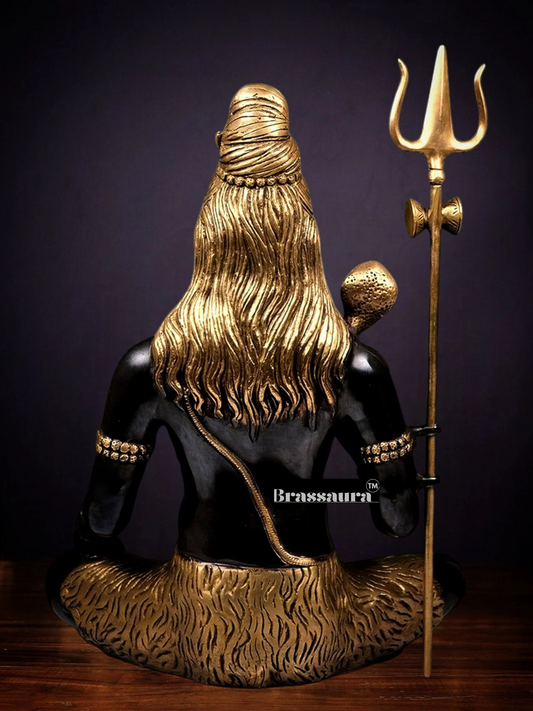 ब्रासौराम™ ब्रास शिव प्रतिमा – ऊँचाई 20 इंच और वज़न 12 किलोग्राम | आध्यात्मिक गृह सज्जा