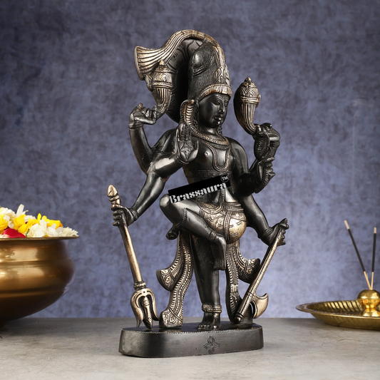 Brassaura™ Brass Shiva Idol – Height 13 Inches & Weight 5 Kgs | Meditation Room Accent
